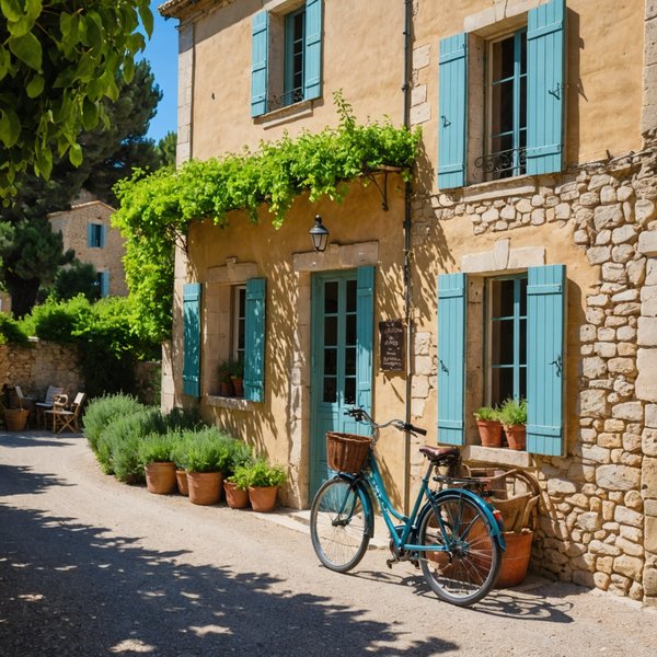 Où peut-on séjourner en Provence pour des vacances avec des cours de cuisine et des balades en vélo?